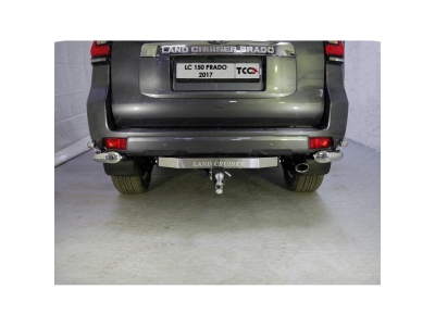 Фаркоп ТСС надпись Land Cruiser, шар E нержавеющий для Toyota Land Cruiser 150 2009-2021