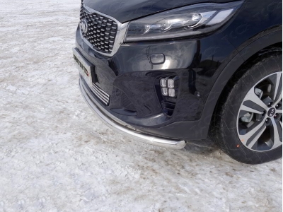 Накладка решетки радиатора 16 мм ТСС для Kia Sorento Prime 2018-2021