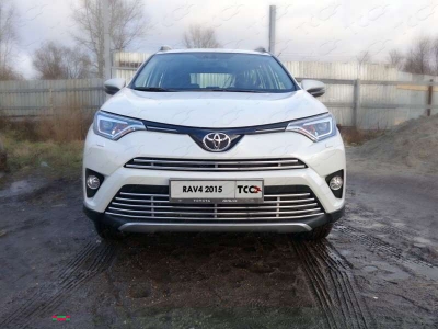 Накладка решётки радиатора нижняя 16 мм ТСС для Toyota RAV4 2015-2019