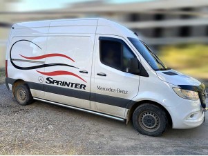 Пороги труба d-60 для Mercedes Sprinter кузов 907 2021 – н.в. MS21_2