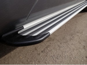 Пороги алюминиевые Slim Line Silver для Geely Emgrand X7 № GEELEMGX715-21S
