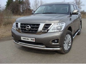 Защита передняя двойная 76-60 мм для Nissan Patrol № NISPATR14-01